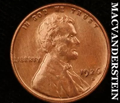 1926-S Lincoln Wheat Cent - Scarce  Uncirculated  Lustrous  Better Date  #H5633 • $129