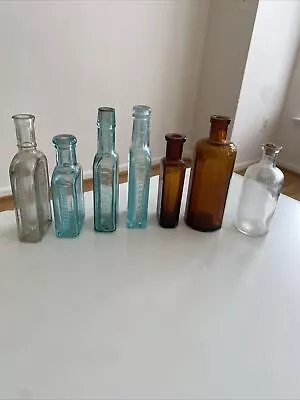 Vintage Antique Apothecary Bottles Set Of 7 • $15