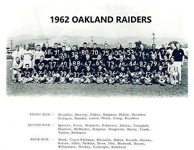 1962 Oakland Raiders 8x10 Team Photo Football Picture Afl • $4.99