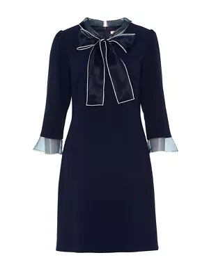 NWT $199 REVIEW Navy Blue 3/4 Sleeve Allegro Shift Dress / Sz 16 • $89