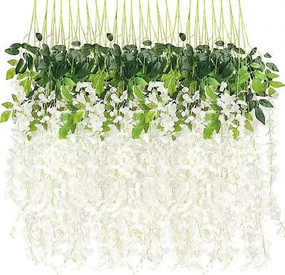 EZFLOWERY 6 Pack 3.6 Feet Artificial Wisteria Vine Hanging Flowers Garland Silk • $9.99