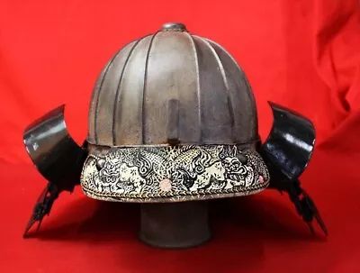 Genuine Edo Period Armor Kabuto Antique Armor Suji-Kabuto Steel Ribbed Helmet • $998