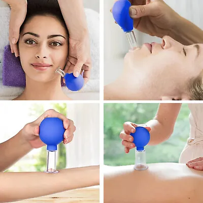 Silicone Cupping Vacuum Suction Lifting Facial Face Full Body Massager Detox Cup • £7.55