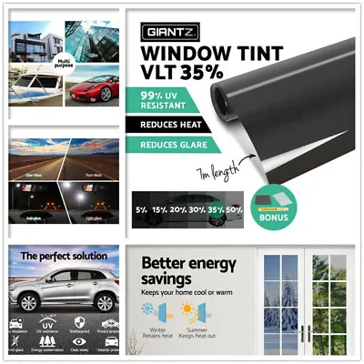Black Car Window Tint Film Roll Summer Front Windshield UV Protection 5% Clear • $13.59