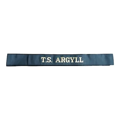 T.S. Training Ship Argyll Full Length Navy Cap Tally • £6.99
