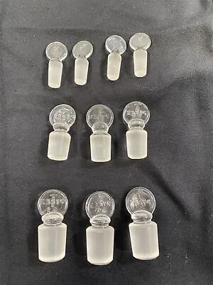 VTG Lot 10 Pieces Kimex Pyrex Glass Bottle Stoppers Apothecary Decanter 3 Sizes • $24.99