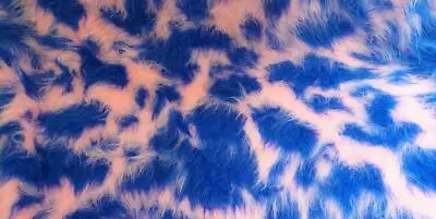 LONG Pile Fun Faux Fur Fabric Material - ROYAL BLOSSOM MIX • £1.99