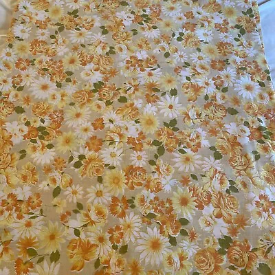 Vintage Full Size Percale Floral Sheet Lady Pepperell Flat  Sheet Or Fabric -021 • $8.99