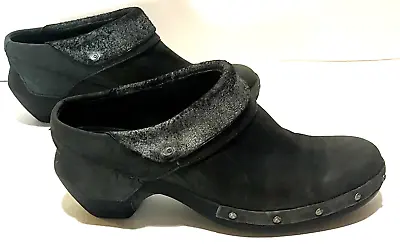 MERRELL Luxe Wrap 38.5 Black Studded Leather Clog Bootie Slip-on Mules 8 J68678 • $30