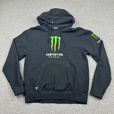 Monster Energy Hoodie Medium Extra Large Black Fleece Logo Pullover Unleash Y2K • $44.89