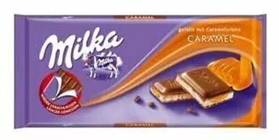 Milka Milk Chocolate Confection With Caramel Creme Filling 100g (Pack Of 3) • $15