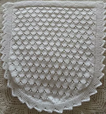 White Hand Knitted Baby Car Seat Blanket  • £12.99