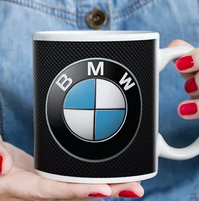 BMW Logo On Black Textured Background Mug - Quality Printed Ceramic Mug • £12.49