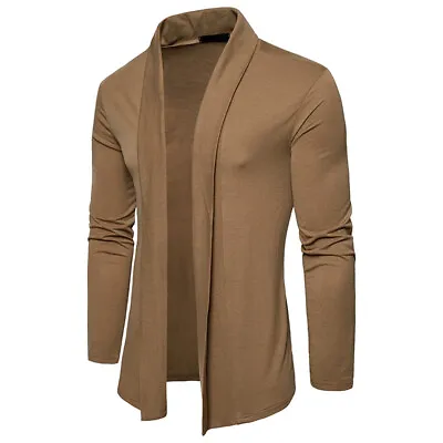 Stylish Men Casual Sweater Slim Knitted Cardigan Jacket Coat Blazer Long Sleeve • $31.75