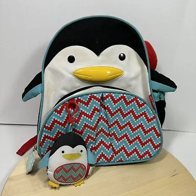 Skip Hop Zoo Kids Backpack Penguin Snow Red Ear Muffs School Pack • $11.01