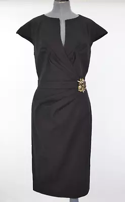 Tadashi Shoji Dress Little Black Cap Sleeves Beads Embellished Party Cocktail 12 • £29.99