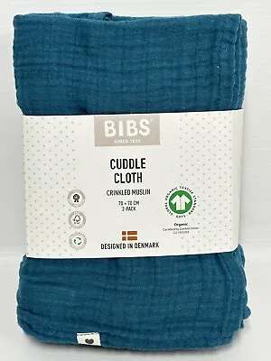 Bibs Cuddle Cloth 2-Pack Muslin Blanket For Babies 100% Organic Cotton 70 X 70cm • £9.99