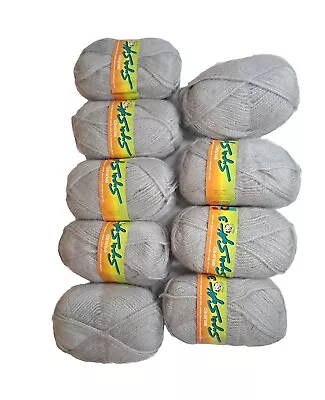 Lana Moro Lot Of 9 Skeins Super Soft 3 Brushed Acrylic 7920 Gray Yarn 3-ply 1oz • $29.95
