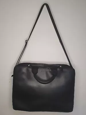 RADLEY Black Leather Briefcase Laptop Bag Mobile Pens Cards Shoulder Strap Soft  • £44.95