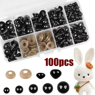 100Pcs Safety Eyes For Crochet Toys Doll Eyes And Noses Craft Teddy Bear Eyes UK • £4.89