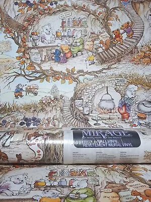 £80 • Buy X3 1970s Vintage MIRAGE Wallpaper Rolls Kids Woodland Animals Mural Retro 60s 