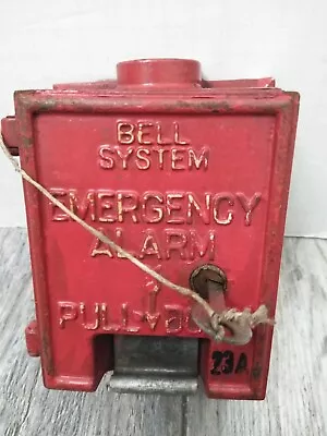 Vtg Fire Alarm “bell System Emercency Alarm” Pull Station W/key (prop) • $150