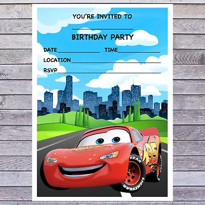 20 Lightning Mcqueen Racing Car Kids Birthday Party Invitations ---- A5 Paper • £3