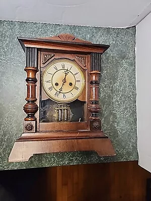 Vintage  Junghans Mantle Clock With Faux Merc Pendulum With Key For Restoration • $75
