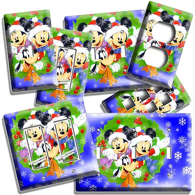 Mickey Minnie Mouse Goofy Christmas New Year Lightswitch Outlet Wall Plate Decor • $17.99