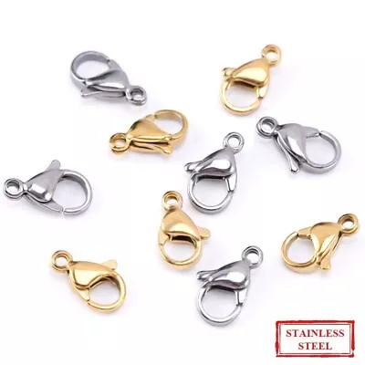 Steel Lobster Clasps - 9/11/13mm Connector Lobster Claw Clasp Jewelry Making Sup • $12.80