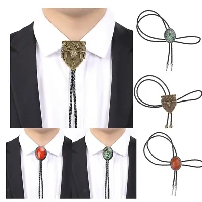 £9.47 • Buy Cowboy Bolo Tie Necktie String Rope Pendant Western Rodeo Costume Shirt Bowtie