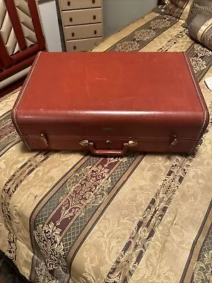 Vintage Samsonite Shwayder Denver Co. Brown Leather Hard Suitcase • $30