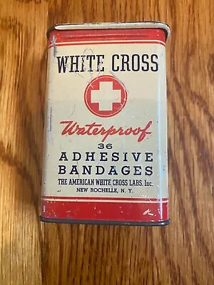 White Cross VINTAGE Tin Can Waterproof Adhesive Bandages • $15