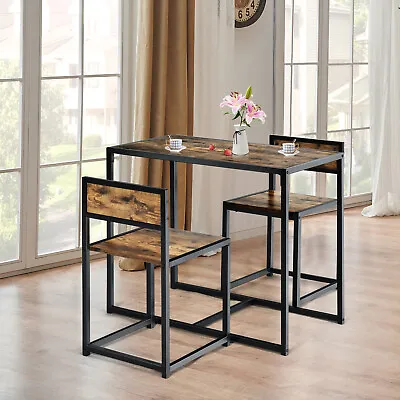 $119.95 • Buy Giantex 3PCS Modern Dining Set Metal Bar Table W/ 2 Chairs Kitchen Pub Cafe Home
