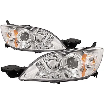 PERDE Headlights For 04-09 Mazda 3 Hatchback Gen 1 Mazdaspeed 3 Chrome Assembly • $169.99
