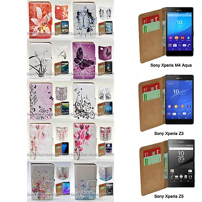 $13.98 • Buy For Sony Xperia Series - Butterfly Vector Print Wallet Mobile Phone Case Cover