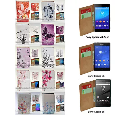 $13.98 • Buy For Sony Xperia Series - Butterfly Vector Print Wallet Mobile Phone Case Cover