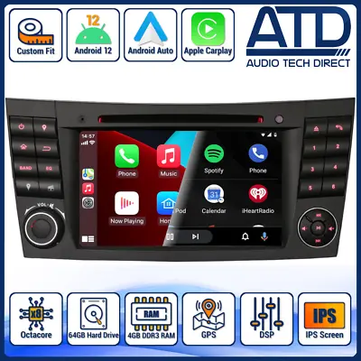 Android Radio For Mercedes E-Class W211 Auto CarPlay GPS DAB BT SatNav Head Unit • £349.99