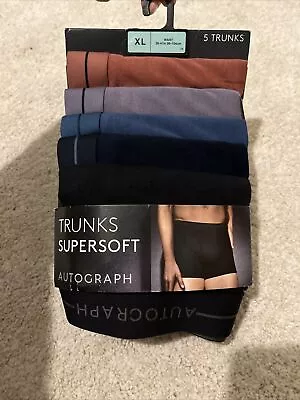 Marks & Spencer Autograph Supersoft 5pack Trunks Black Size XL RRP £38 • £27.99