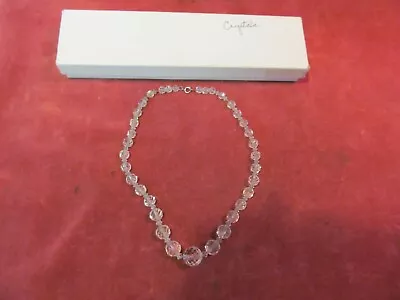 Vintage 15  Graduated Glass Bead Crystal Necklace • $4.88