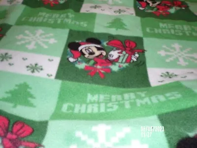 Mickey Mouse Merry Christmas Fleece Fabric 2 Yds X 60  Wide • $18