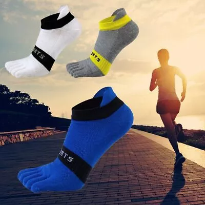 £4.92 • Buy 1Pair Running Sports Five Finger Toe Sock Men Cotton Ankle Anti-slip Breathable.