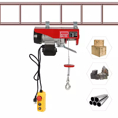 110/220 Lbs Electric Hoist Winch Lifting Engine Crane Ceiling Pulley Overhead US • $89