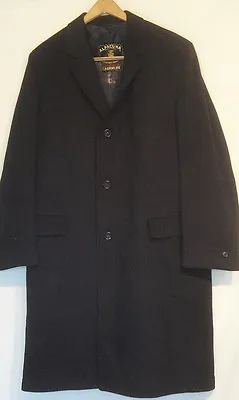Vintage Black 100% Imported Cashmere Alpacuna Men's Winter Coat C48 *** • $79