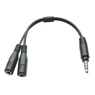 3.5mm Y Splitter Audio Mic Adapter Cable 1-Male To 2-Female For Headphone IPhone • £3.88