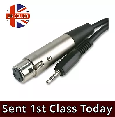 XLR Cable 3.5mm Stereo Jack Plug To Female XLR Socket Audio Lead Music Laptop PC • £4.59