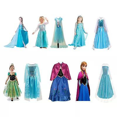 Disney Girls Princess Frozen Dress Elsa Anna Party Wedding Birthday Fancy Dress • $16.99