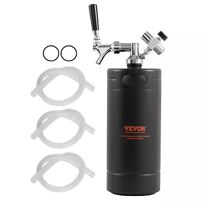 VEVOR Pressurized Growler Mini Beer Keg Draft Beer Growler Home 128Oz 4L Black • $78.99