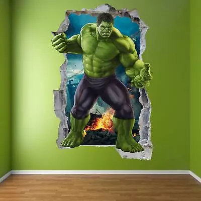 £3.99 • Buy Hulk Superhero Wall Decal Sticker Mural Poster Print Art Kids Bedroom Avengers
