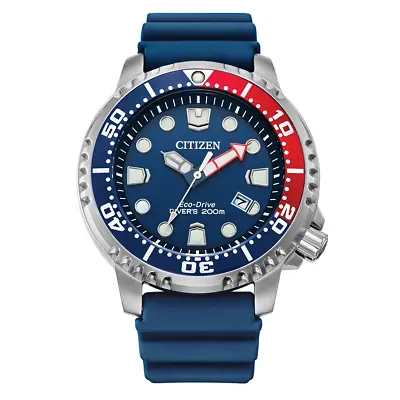 Citizen Man Watch Promaster Diver Eco Drive 200mt Blue Pepsi Dial BN0168-06L • $418.79